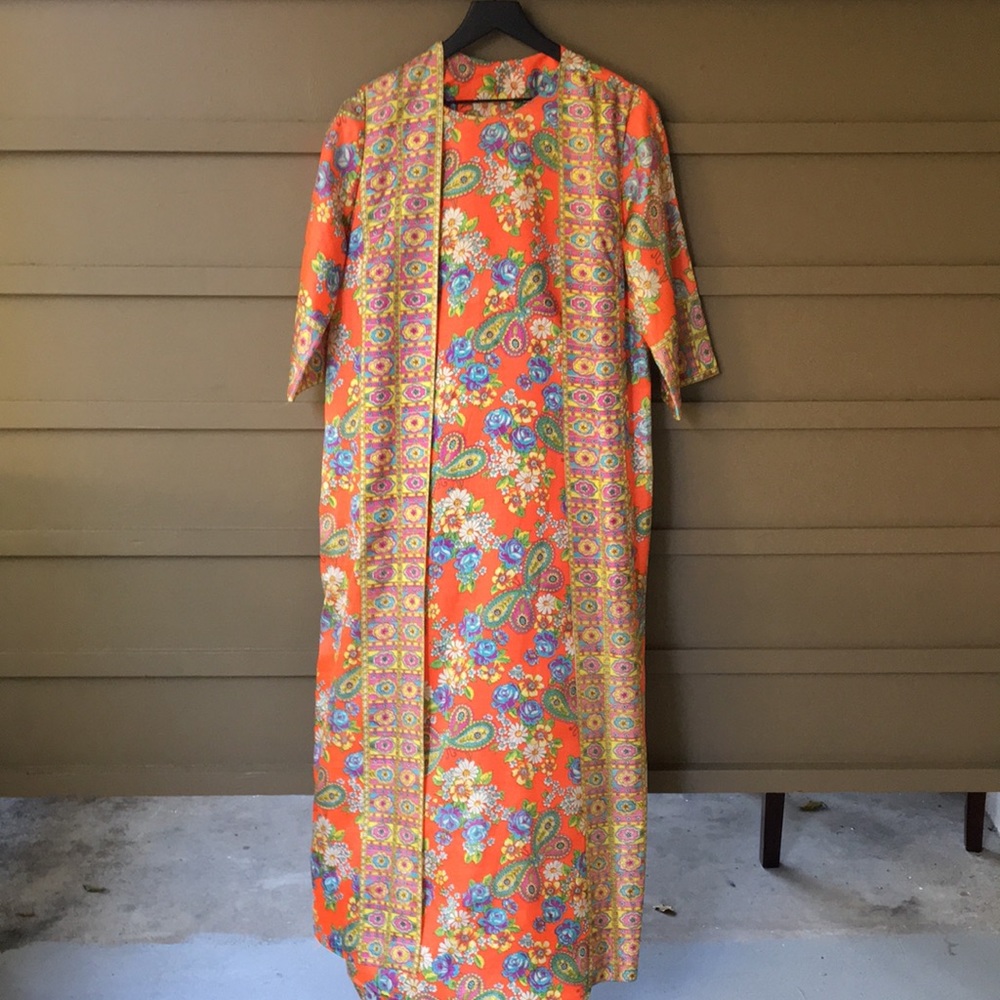 Vintage Floral One Piece Wrap Around Dress